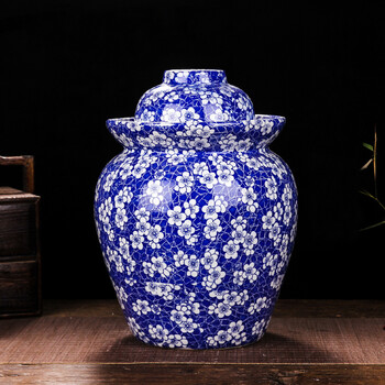 Yayan ceramics jingdezhen ceramic pickle jar pickled egg jar pickle jar pickled salted egg duck egg pickled vegetable jar pickle jar pickle storage jar plum blossom pickle jar 8 catties water capacity