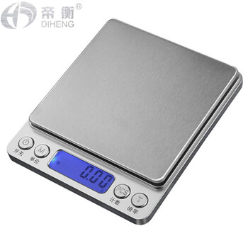 Diheng home kitchen baking electronic scale food gram scale electronic scale jewelry platform scale accurate balance mini scale chinese rechargeable version 500g/0.01g + double tray + weight