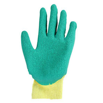 Rubberized gloves, ten-pin rubber wrinkled labor protection gloves, anti-slip and wear-resistant l labor protection gloves, 1 bundle of 12 pairs, green