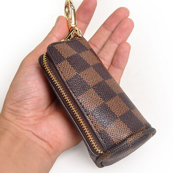 Yvongo business casual key bag, waist-mounted car key bag, trendy key clip, key chain, european and american, dark brown