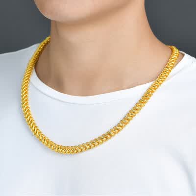 Gold Necklace Men's Pure Gold 999.9 
