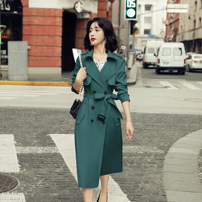 Lachapelleブランドウインドブレーカー秋婦人服21年新作クラシック韓国風気質スリムロング Lachapelleブランドウインドブレーカー秋婦人服21年新作クラシック韓国風気質スリムロング