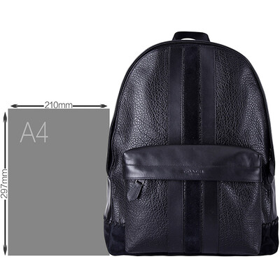Black Leather Backpack F11250 QB/BK