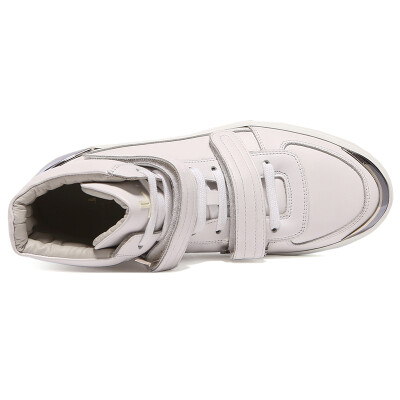 LOUIS LEEMAN Men's White Leather High Top Casual Shoes LL0151-SIM-VIT-BIACZ  6/39