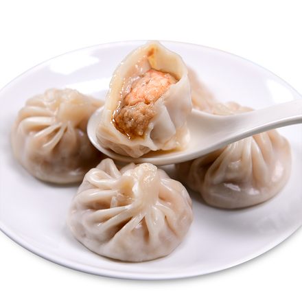 鲜肉全虾小笼包300g(10g)虾仁鲜肉包子速冻早点方便速食早餐食品 共3