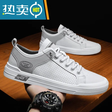 Support domestic products Anta small white shoes 2022 new men's casual shoes autumn breathable deodorant thin section hole sneakers all-match flat men's shoes white card 39