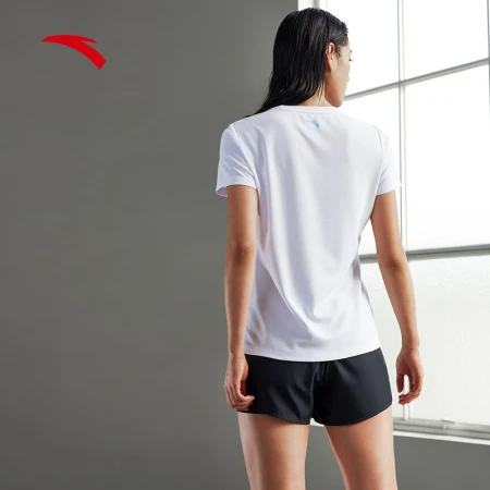 Anta sports suit women's two-piece short-sleeved T-shirt women's 2022 summer new casual sports loose breathable fitness running suit tops women's flagship pure white anti-light suit XL/175