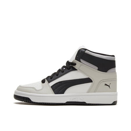 PUMA Puma official autumn and winter new men and women with the same style couple shoes sports casual retro mid-top sneakers REBOUND 369573 Puma white-black-light gray-19 37.5