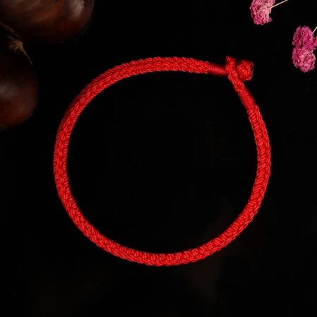 Xiaorui rope decorated with hand-made natal year red rope female hand-woven rope ancient style bracelet couple simple fine section small fresh hand rope girlfriends student anklet natal year birthday gift for friends rope buckle red