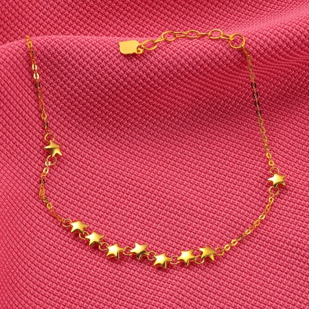 Ming Diamond International 18K Gold Bracelet Women's Wedding Bracelet Bracelet Anklet for Girlfriend Birthday Gift Star Bracelet Adjustable KJS030