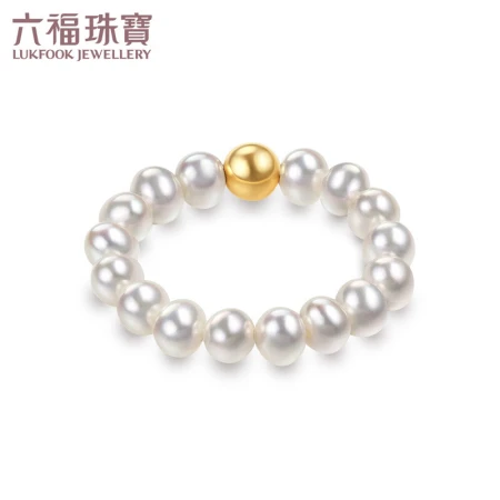 Lukfook Jewelry mipearl series 18K gold freshwater pearl ring women's fashion ring pricing F87KRTB002Y total weight about 1.08 grams - 16 pearls