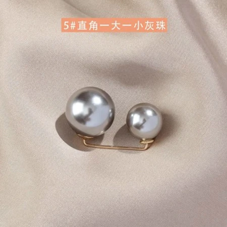 Xiaose tie clothes waist artifact waist change small brooch anti-light buckle Japanese imitation pearl all-match cardigan pin accessories gray beads A114