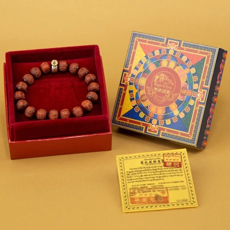 Potala Palace Wenchuang Indian Gaomi Small Leaf Rosewood Bracelets for Men and Women Six-character Mantra Carved Wenwan Wooden Handle Plate Play Gift Small Leaf Red Sandalwood Carved Six-character Proverbs Birthplace Buddha Hand String Sheep/Monkey-Dari Tathagata