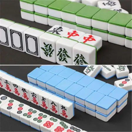 Rich merchant cat mahjong card machine special mahjong card four-port machine large, medium and small size positive magnetic 40-56 chess room magnetic automatic mahjong IB8 44# level 1 136 pieces blue or green