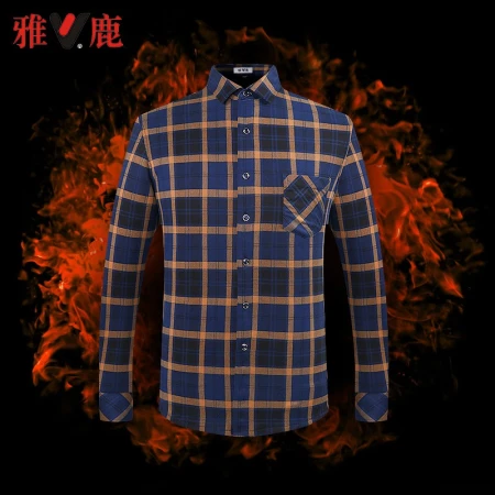 Yalu plus velvet thick warm shirt men's business casual warm shirt autumn and winter middle-aged bottoming shirt BN560 41