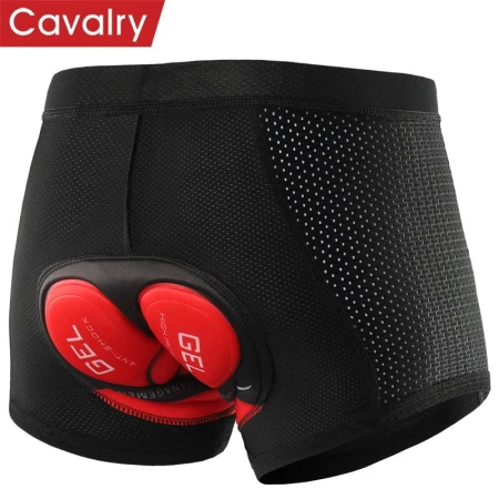 Cavalry cycling underwear shorts riding suit male and female silicone cushion breathable quick-drying mountain bike road bike pants seat cushion equipment black XL size