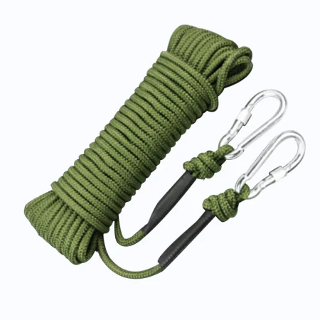 Nine-headed bird climbing rope clothesline artifact drying clothes quilt safety rope steel wire rescue life-saving rope fire escape downhill rope camping outdoor rock climbing 10 meters with double hook 8mm