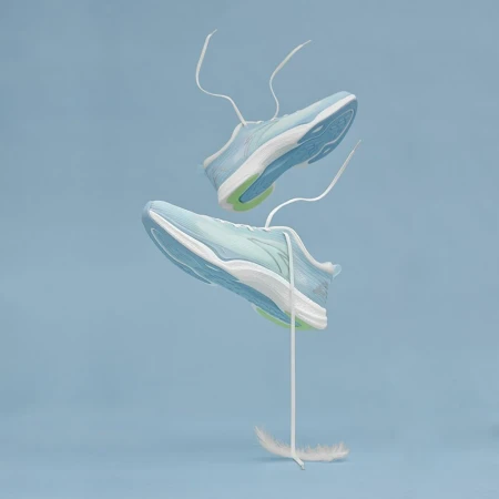 Anta Hydrogen Run 4丨[Goo Ailing Same Style] Hydrogen Technology Professional Running Shoes Men's Lightweight Sports Shoes Bright Blue/Ivory White-1 8 Men 41