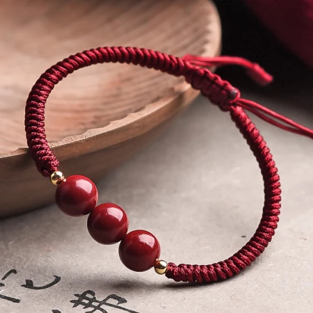 Xiaose cinnabar red rope bracelet for women and men in the year of birth, a cinnabar hand string with beads, weaving hand rope, lucky rope, birthday gift for wife, Christmas gift B1X404 cinnabar red rope bracelet