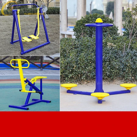 Outdoor outdoor fitness equipment park community square community elderly new rural sports sporting goods ginger yellow three-piece set