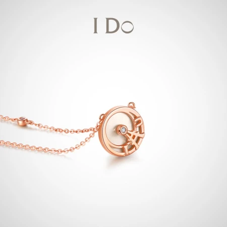 [Spot] I Do MINI series 18K gold diamond necklace female pendant clavicle chain 5:20 time pointer ido send girlfriend ido 18k gold [spot]