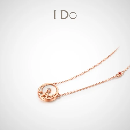 [Spot] I Do MINI series 18K gold diamond necklace female pendant clavicle chain 5:20 time pointer ido send girlfriend ido 18k gold [spot]