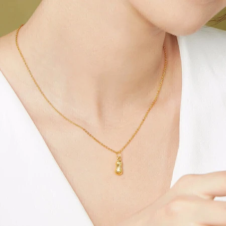 Luk Fook Jewelry Pure Gold Peanut Gold Pendant Pendant Without Necklace Price L01GTBP0007 About 0.95g