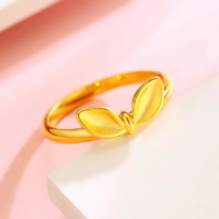 Zokai Gold Ring Female Cute Rabbit Ears 999 Pure Gold Ring Ring for Girlfriend New Year's Gift Pricing