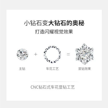 Ming Diamond International Diamond Ring Female PT950 Platinum Platinum Diamond Ring Loose Diamond/30 Points Effect/Adjustable Six-claw Crown Tanabata Valentine's Day Gift for Girlfriend 30 Points Effect J East Delivery
