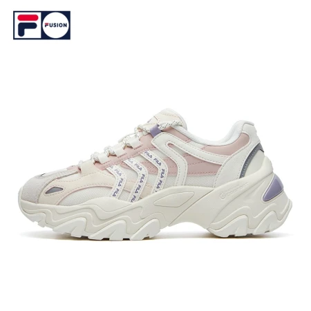 FILA Women's Casual Shoes Fishbone Second Generation Daddy Shoes Sports Shoes Increase Height Thick Bottom Jogging Shoes SOFIA Milk White/Smoke Rose Powder-GR 37.5