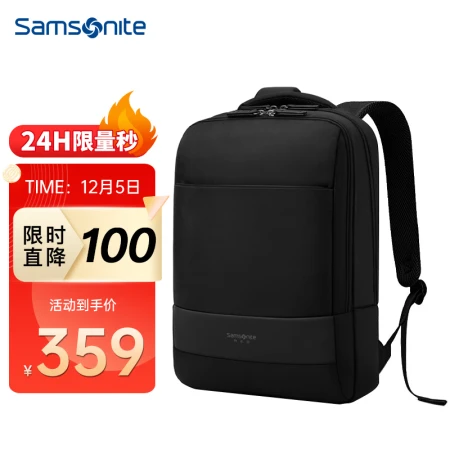 Samsonite Samsonite Backpack Computer Bag Men's Business Backpack Travel Bag Apple Laptop Bag 15.6 Inch BU1 Black