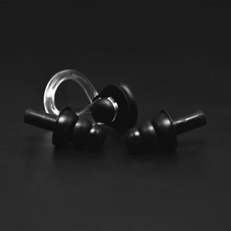 Duofanlin duofanlin nose clip earplugs swimming accessories set silicone comfortable swimming supplies small shell set black small square box