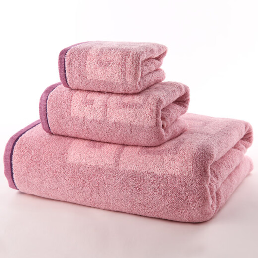 Gold size pure cotton towel bath towel extra thick bath towel towel * 1 bath towel * 1 square towel * 1 purple gift box