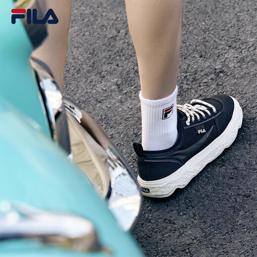 斐乐（FILA）官方男鞋ROCK岩石鞋帆布鞋新款时尚休闲鞋 黑-BK 40