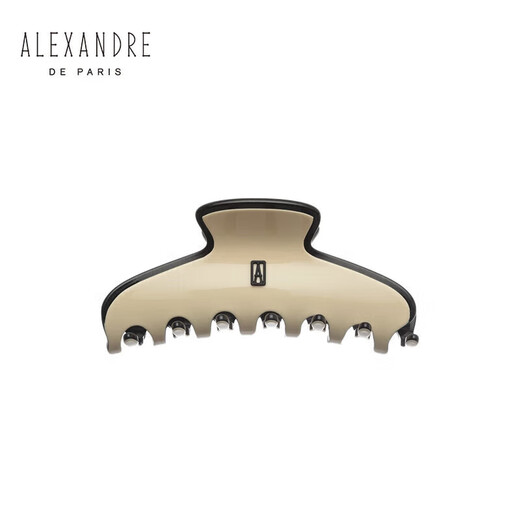 Alexander (ALEXANDRE DE PARIS) star's same style messenger large grab clip classic series shark clip high-end hair accessories birthday gift for women Y beige