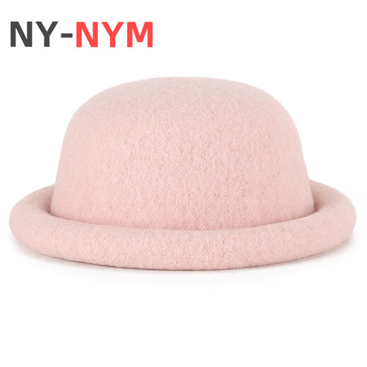 NY-NYM hat autumn and winter knitted wool dome Japanese style new versatile small head circumference ball hat curled edge cute small basin hat milk white 56-57cm