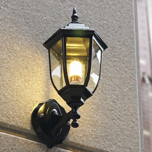 Yilin European outdoor wall lamp retro courtyard garden corridor lighting balcony outdoor waterproof lamp wall lamp garden lamp bronze (with 18-watt corn bulb)