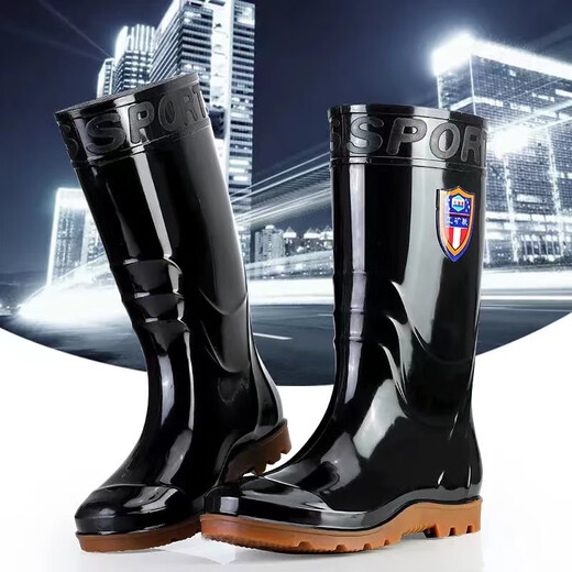 
39-50 Large size rain boots Medium-high tube rain boots wear-resistant and non-slip kitchen construction site car washing and widening waterproof shoes men 838 High tube extra large size [no cotton] standard size 39