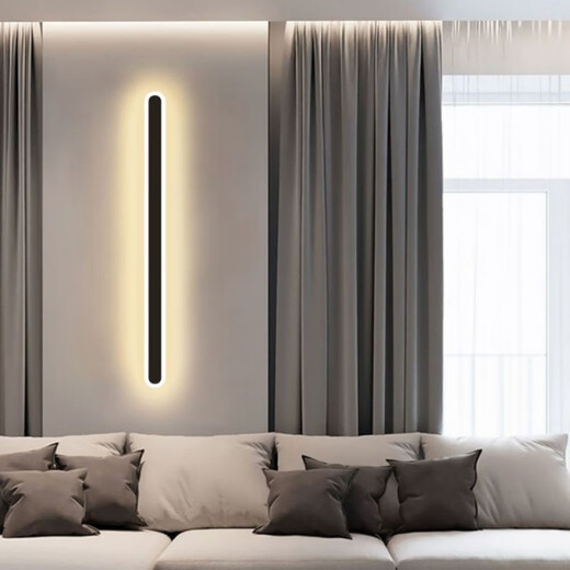 Yaotian one-word wall lamp bedroom lamp bedside lamp LED strip lamp living room background wall study corridor lamp aisle stair lamp white-80cm wiring-LED warm light