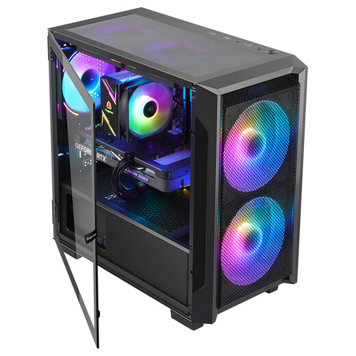 Segotep Zhuoling 1 black chassis (MATX motherboard position/glass side penetration/small air-cooled heat dissipation home office game desktop desktop computer main box)