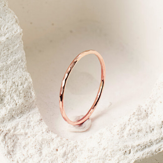 Fat Donglai's same style 14K gold-filled faceted rose gold ring, very thin knuckle tail ring for female best friend, little finger ring, US No. 7#
