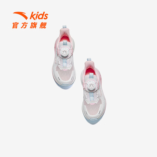 
Anta children's sneakers for men and women children's autumn and summer net leather knob button technology Lingyun running shoes [Girls] White/light pink/frozen blue 9903-2 28