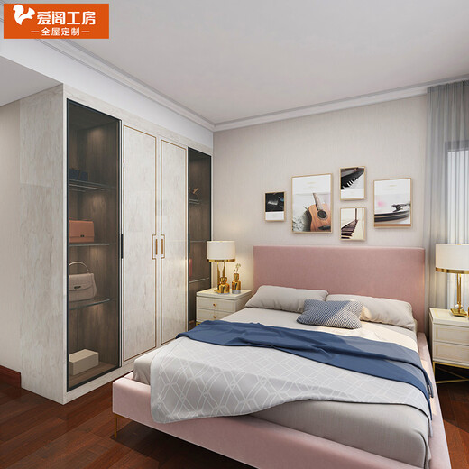 Aige Gongfang Whole House Customization Light Luxury Style Bedside Table Bedroom Furniture Custom Gold Sincerity Custom Gold 18 Square Meters Whole House Customization Package