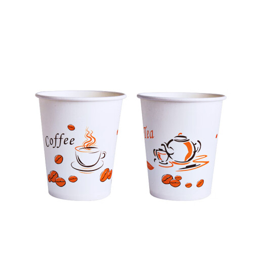 Tinghao disposable paper cups 100 pieces for drinking water cups thickened coffee cups milk tea cups 245 ml TH7526