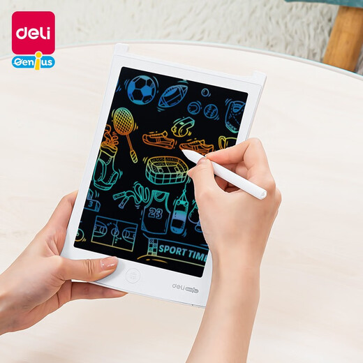 得力（deli）液晶小黑板 画板 写字演算手写绘画涂鸦 电子画板 手写板 10英寸【多彩笔迹】液晶手写板