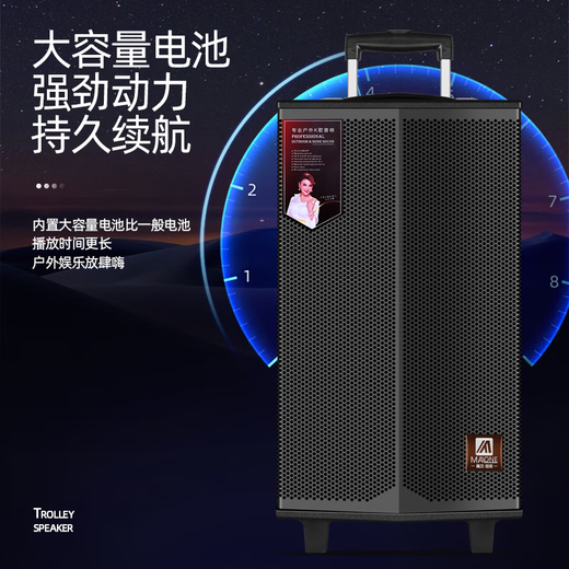 MALONE Outdoor Square Dance Portable Trolley Speaker with Wireless Bluetooth Microphone Live Broadcast Karaoke Guitar Playing and Singing Speaker K-408 Inch Standard Configuration + 2 Original Microphones + Gift Pack Ultimate Edition