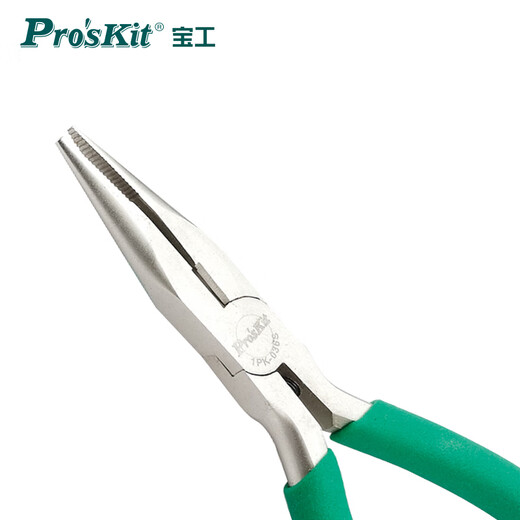 Pro skit 1PK-036S non-slip green handle titanium tipped nose pliers (136mm)