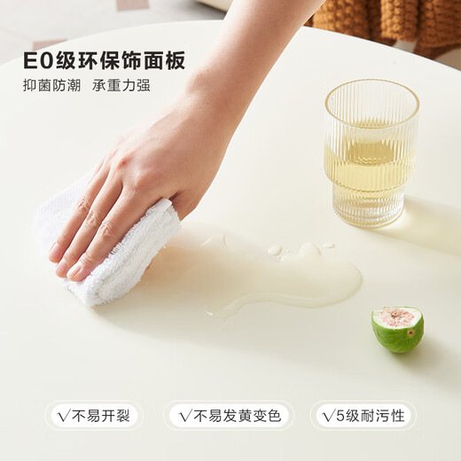 Quanyou Home Cream Style Coffee Table Living Room Home Balcony Leisure Small Tea Table Modern Simple Special-shaped Small Table Furniture