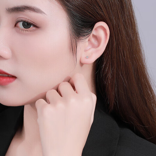 Trendy Acer modern PT950 platinum earrings for women, fashionable commuting, birthday gift for girlfriend, priced, one pair, about 0.6g