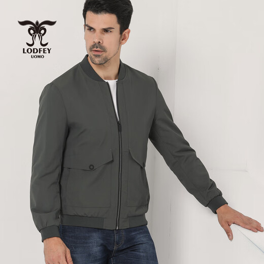 龙达飞春秋季新款青年男士休闲立领简约短款夹克外套潮D11150A1 黑色 M170